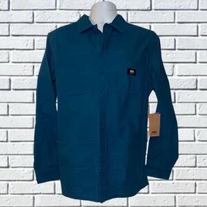 Vans Off The Wall Utility Shacket Men’s Medium Teal Blue NWT – Streetwear Layer